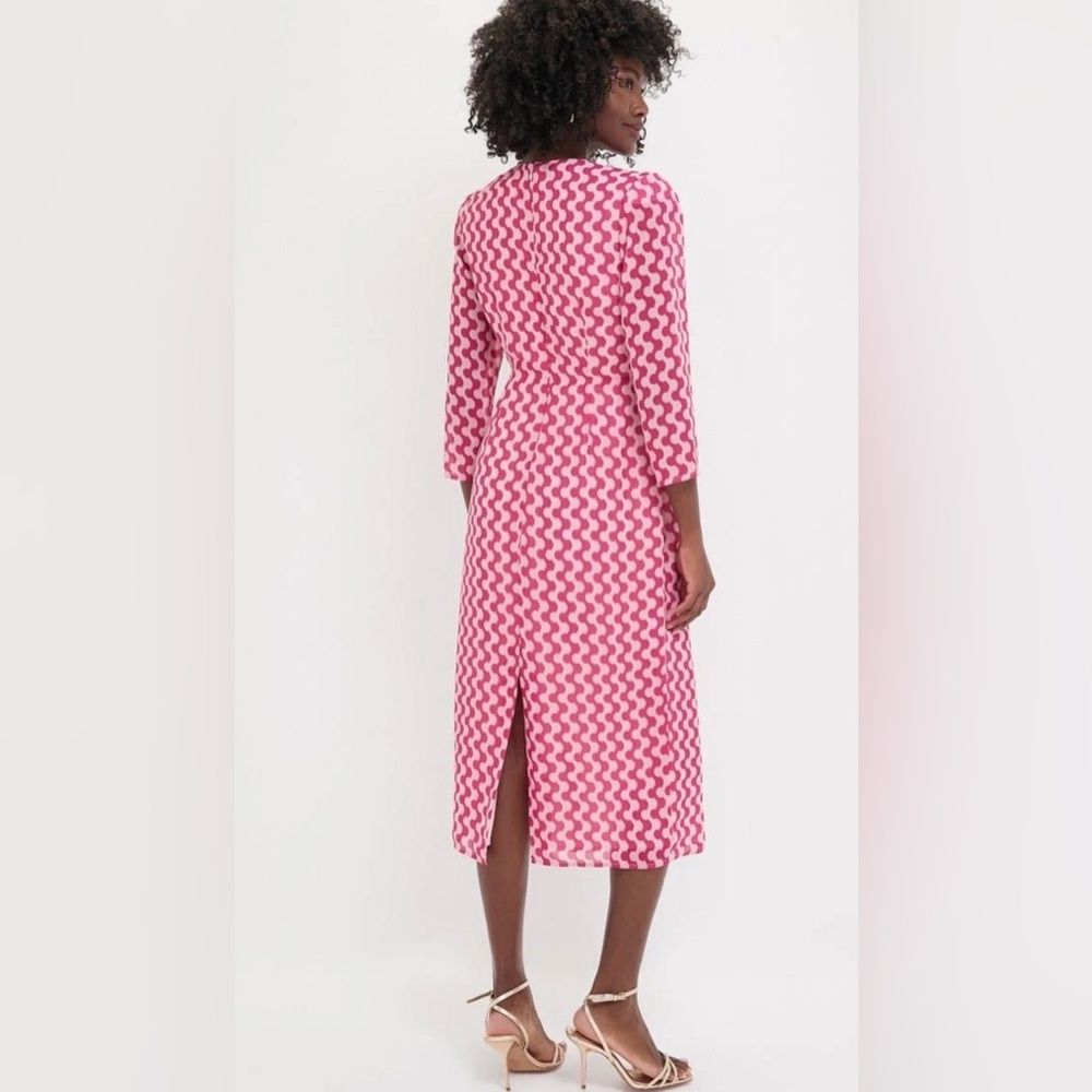 HYACINTH HOUSE Tuckernuck Geo Stripe MCM Pink Maxi Dress Large - Picture 2 of 9